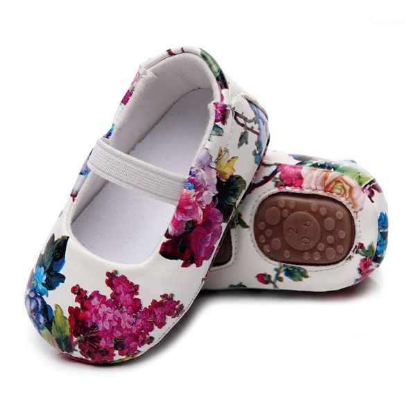 

baby toddler shoes pu lether shoes kids printed rubber hard sole non-slip elastic band infant baby girls1