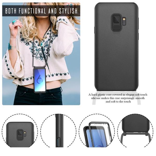 

phone case with lanyard necklace for samsung galaxy s9 s10 cover rope crossbody with long neck strapr soft tpu cas jllsnz