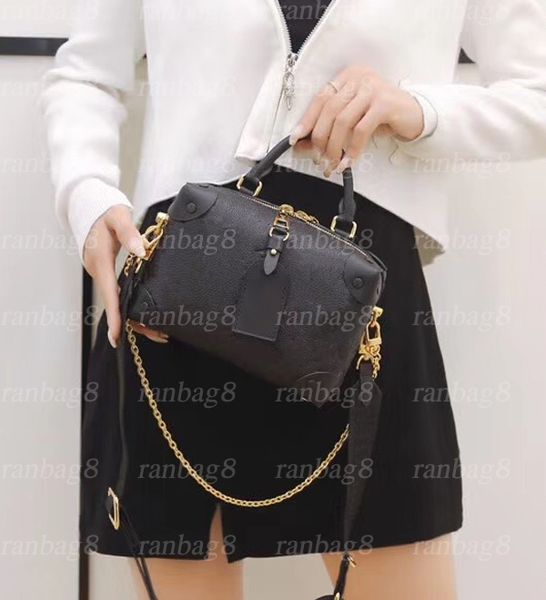 

new shoulder women's 20cm handbag smalle souple lady wide flower versatile strap shoulder bag fashion messenger malle chain fashion pur, Red;black