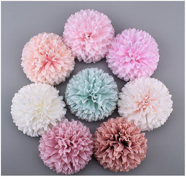 

20pcs 10cm large artificial pompom silk flowers head hydrangea home wedding decoration diy scrapbooking fake flower bbyoxb