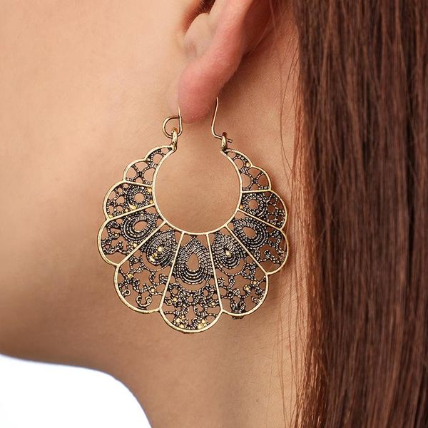 

bohemian style ear stud earring for women drop earings vintage hollow earrings fashion jewelry accessorie 2021 kolczyki, Silver