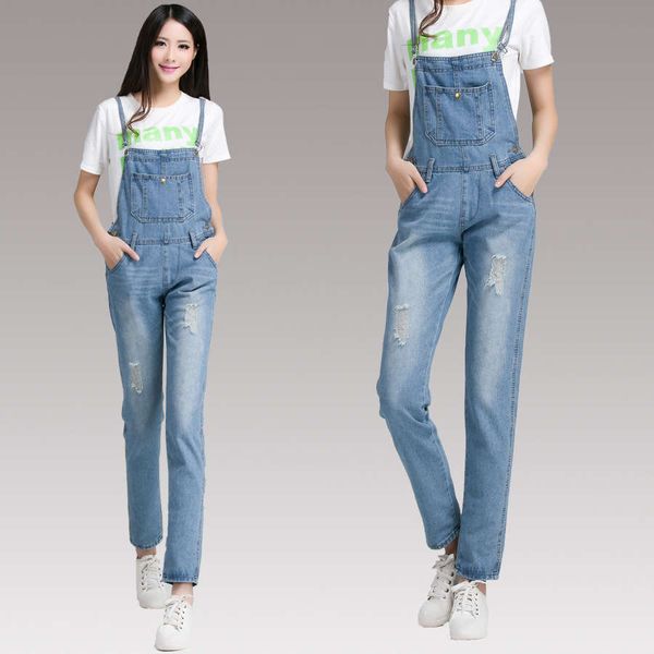 

autumn 209 new fashion no bullet hole big size women's pure denim trousers large, Blue