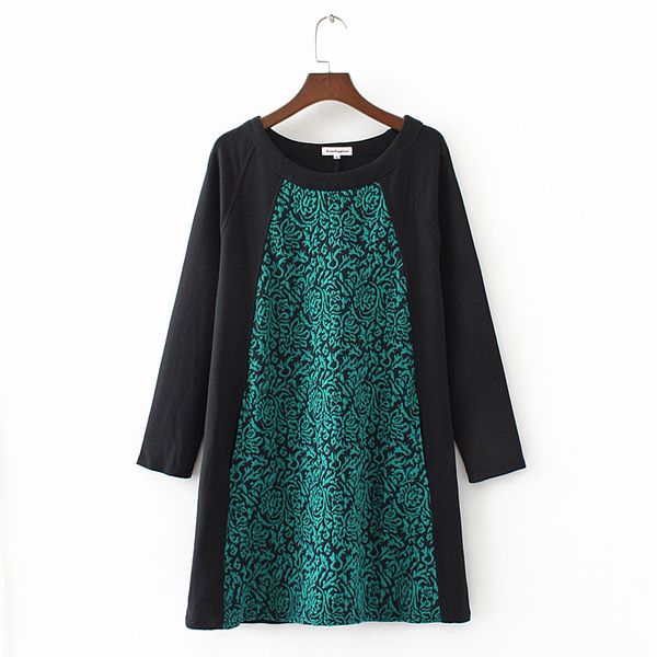 

round-neck long-sleeved female shirts of a large size gcip, White