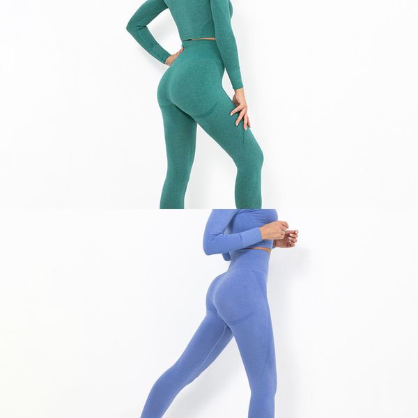 

yoga set sport clothes for women 2pcs seamless tight elastic long sleeve gym high waist leggings running fitness workout set c0122, Black;white