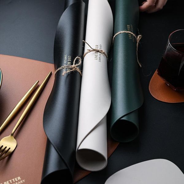

pad mat decorative coffee coasters pu leather placemat european style leather table mat placemats home decoration wmtfco