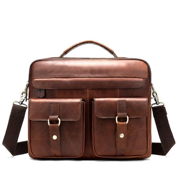

luxury designer genuine leather men's briefcase business handbag lapcomputer bag fashion male briefcases shoulder tote bag