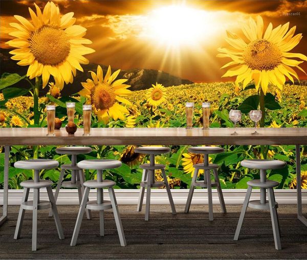 

[self-adhesive] 3d sun flower 16630 wall paper mural wall print decal murals1