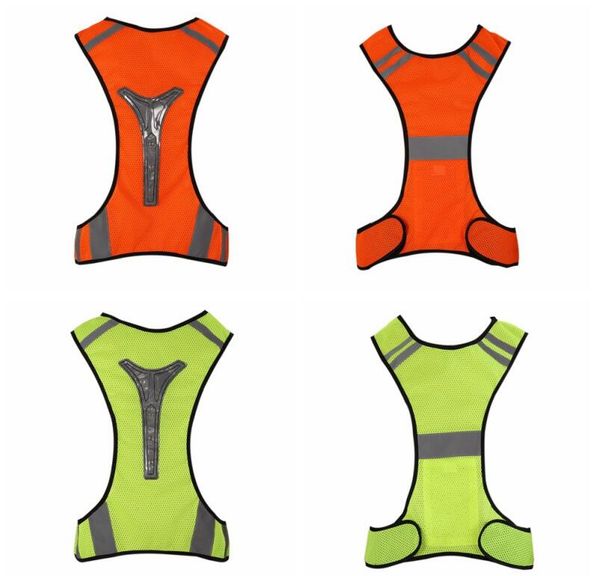 

new night running outdoor led reflective safety vest jacket for cycling high visibility 2 colors 2021, Gray;blue