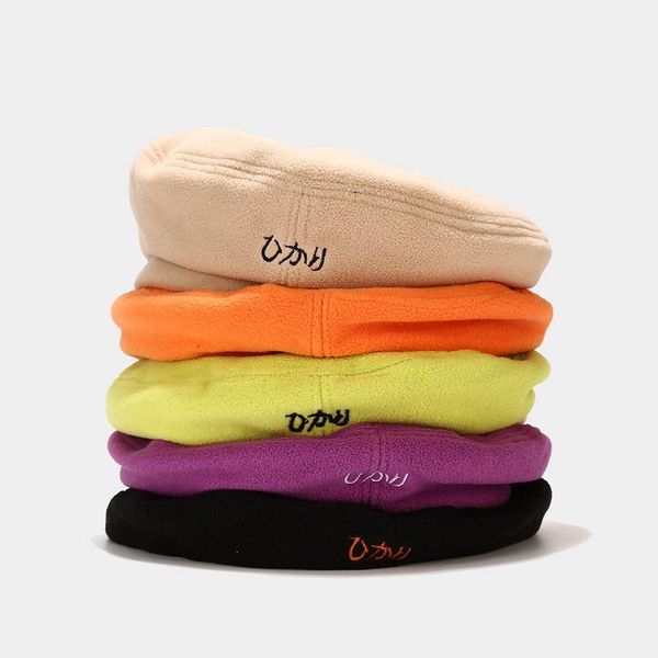 

2021 new winter girls korean version of autumn and winter candy color versatile painter's hat japanese style simple girl beret, Blue;gray