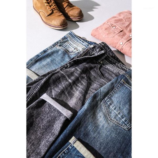 

simwood 2020 new jeans men classical jean straight leg male casual pants plus size cotton denim trousers 1803481, Blue