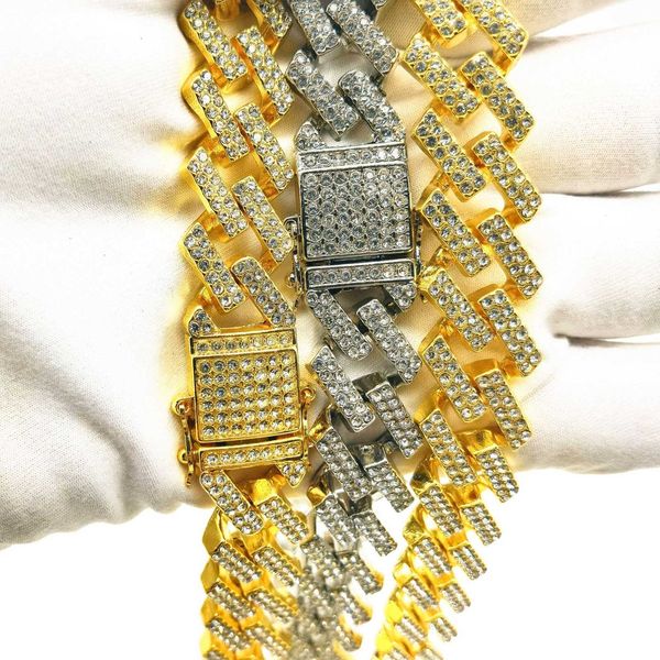 

new 15mm diamond full diamond cuba necklace gold plated bracelet, Silver