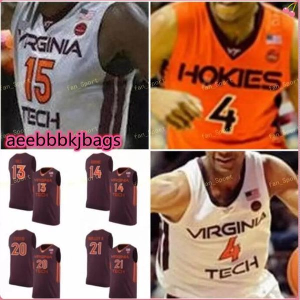 

ncaa college virginia tech hokies basketball jersey 23 tyrece radford 24 kerry blackshear jr 42 ty outlaw 30 dell curry custom stitched acdf, Black
