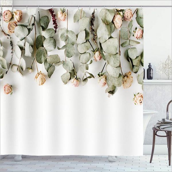 

shower curtains tropical plants pos printing waterproof bathroom curtain with hooks