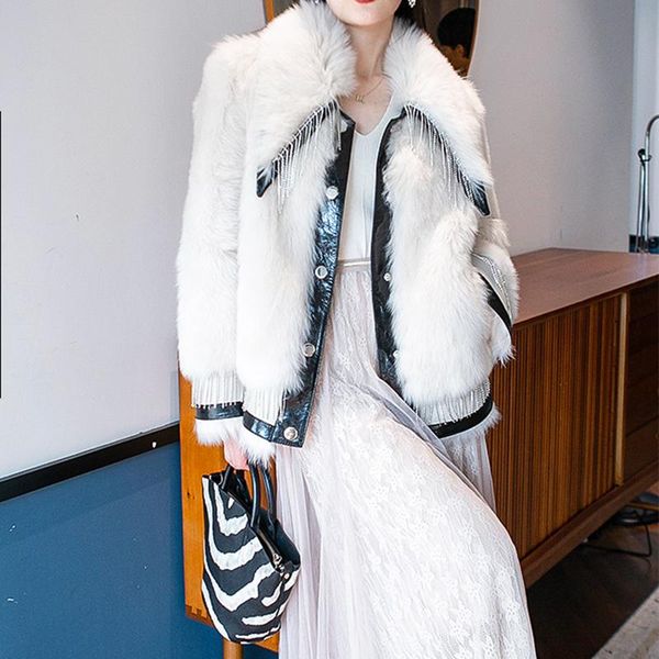 

100% real sheep shearing coat women winter casual jacket long sleeve natural lamb fur outerwear female wool clothing, Black