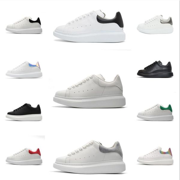 

2020 mens women casual shoes white black leather suede reflective sliver red gold comfortable flat skateboarding chaussures platform 36-45
