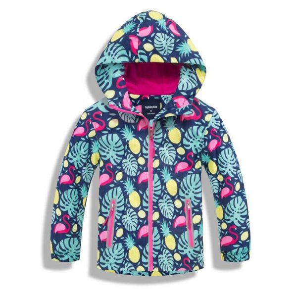 

girls waterproof jackets outerwear sport jacket windproof polar fleece warm coat autumn children jacket kids windbreaker hooded 201118, Blue;gray
