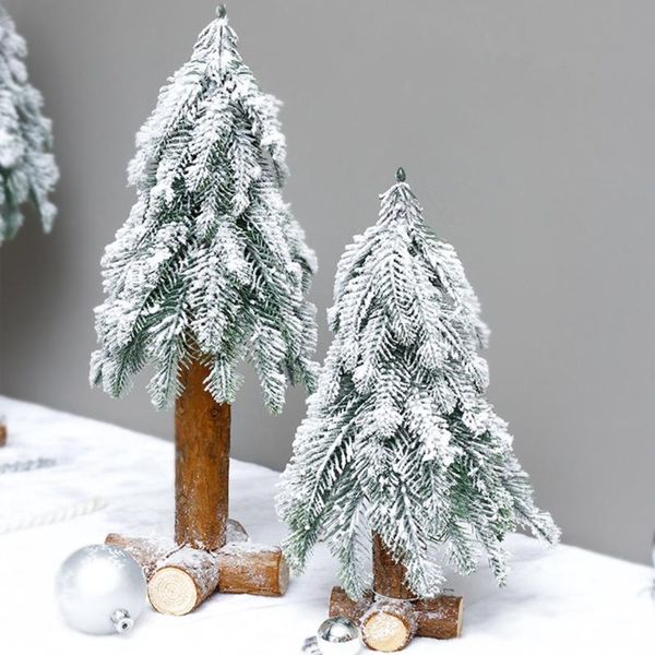 

artificial mini christmas tree 1/1.3/1.6 foot flocked snow pe white trees christmas party l shopping mall decoration
