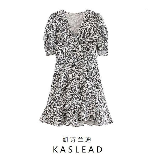

casual new women's fashion literary summer 2020 printed dress wh14r7bn2002, Black;gray