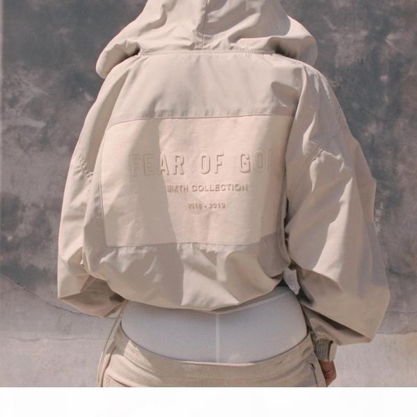 

fear of god fog 6th high street assault jacket hooded sweat jacket casual skateboard hip hop coat sport outwear apricot black hfhljk024, Black;brown