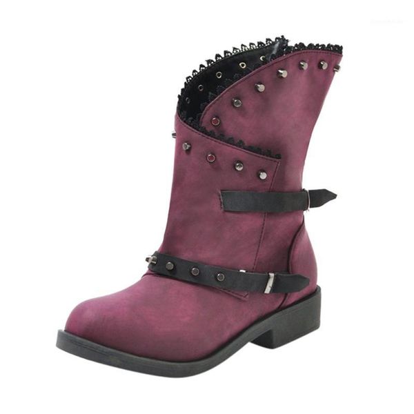 

boots sagace women's fashion warm leather buckle faux ladies square with thick waterproof platform casual booties1, Black