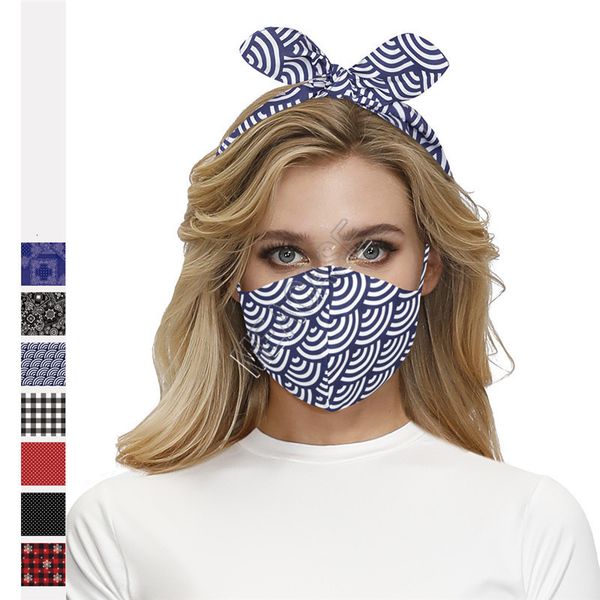 

headband and hair band masks designers multi-purpose face combination color tie dyed sunflowers floral plaid hairband mo