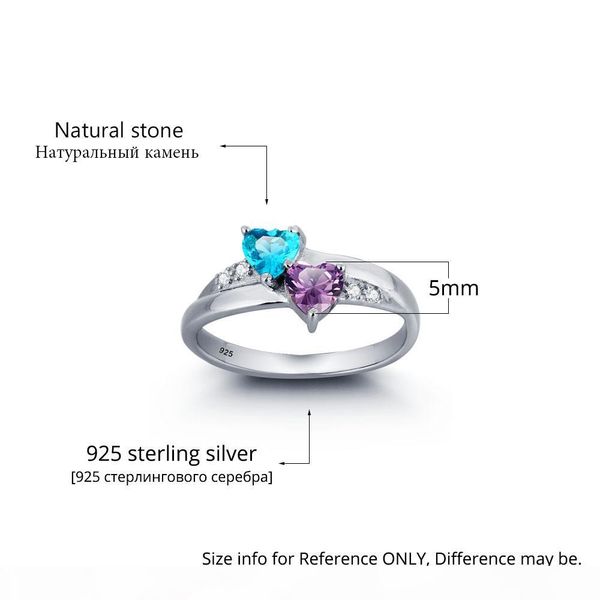 

personalized name ring lover 925 sterling silver promise ring heart shape birthstone engrave jewelry mothers day rings(ri101781) y1892704, Slivery;golden