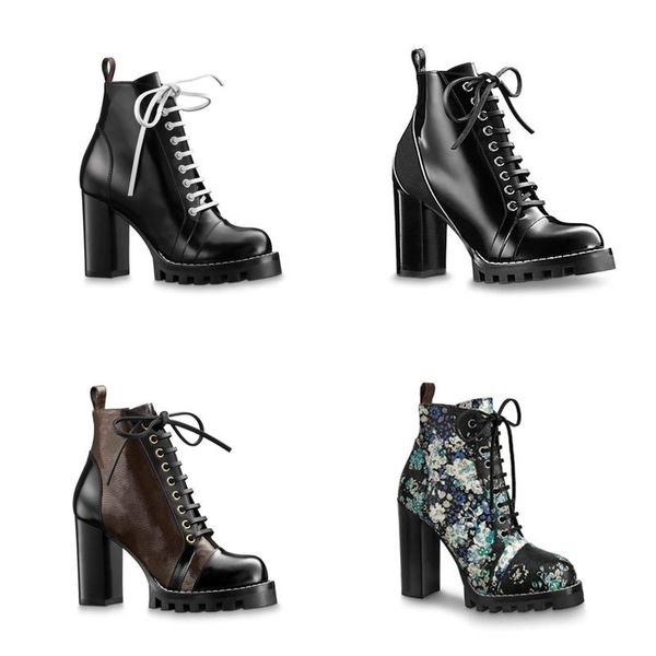 

2021 boots shoes knight fashion ladies high heel classic comfortable soft leather material printed fabric wholesale 35-42, Black