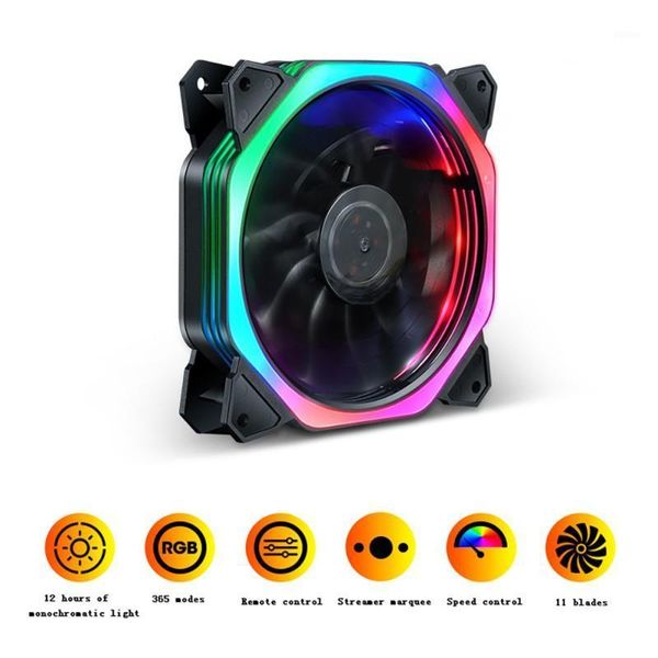 

lapcooling pads colorful led host fan chassis cooler 12v dual aperture light mute deskcomputer pc wireless rgb 120mm1
