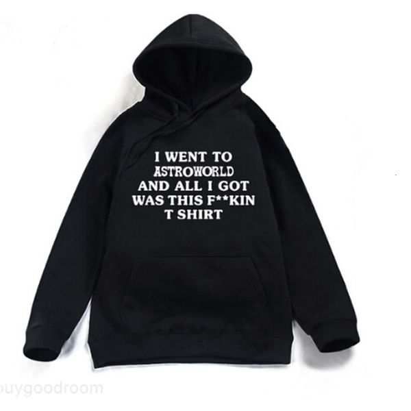 

astroworld letter print men women pullover hooded sweatshirt travis scott casual fashion hoodies male, Black