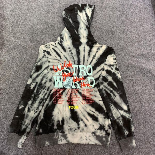 

1:1 travis scott astroworld black hole tie-dye women men printed hoodies hoody hiphop men oversized hoodie pullover