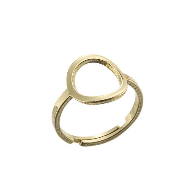 HT-20 jóias de aço inoxidável design simples ajustável anel de dedo redondo para mulheres oco triângulo geométrico pentagram anéis J0112