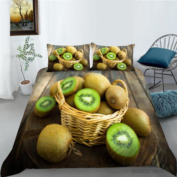 

bedding sets fashion 3d kiwi printing duvet cover  twin full single double sizes set fruit series 2/3pcs