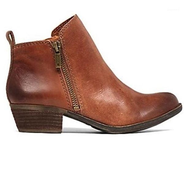 

short boots women 2020 winter fashion british short ankle boots zipper square heel warm non-slip shoes for ladies1, Black