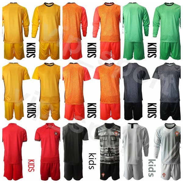 

kids goalie long sleeve national team 1 rui patricio youth anthony lopes jersey 12 set goalkeeper gk children football shirt kits p-t-y, Black