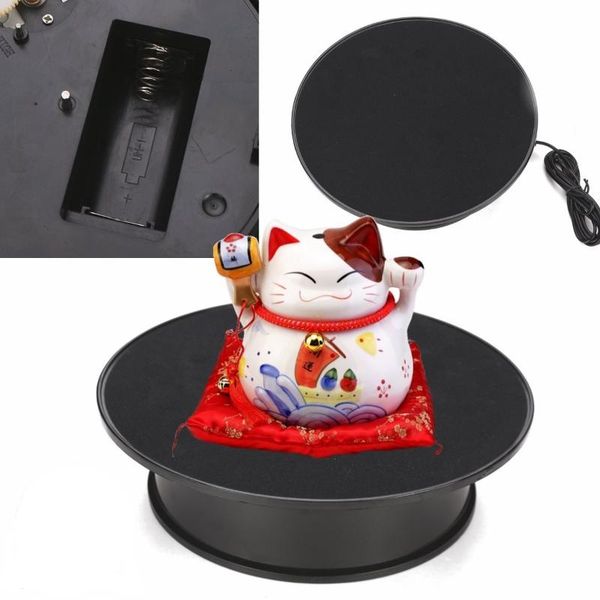 

jewelry pouches, bags 220v 20cm black velvet rotary display stand electric rotating turntable with adapter, Pink;blue