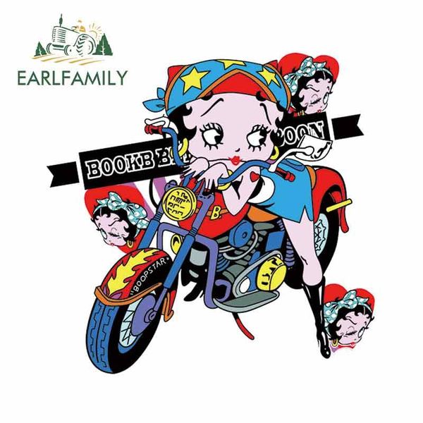

earlfamily 13cm x 12.7cm for betty boop diy motorcycle stickers vinyl material fashion decals vinyl vehicle window bumper decal wmtibk