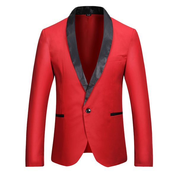 

fashion brand men's casual red suit jacket plus size wedding slim fit men blazer stage costumes for singers costume homme, White;black
