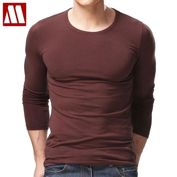 

2020 long sleeve men round neck tees mens t shirts fashion elastic cotton t-shirt male tshirt tee shirt, White;black