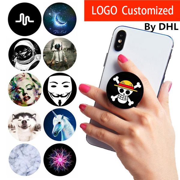 

factory wholesale custom logo for phones universal hand phone grip pops holder pocket socket flexible gasbag expanding mount pipsocket