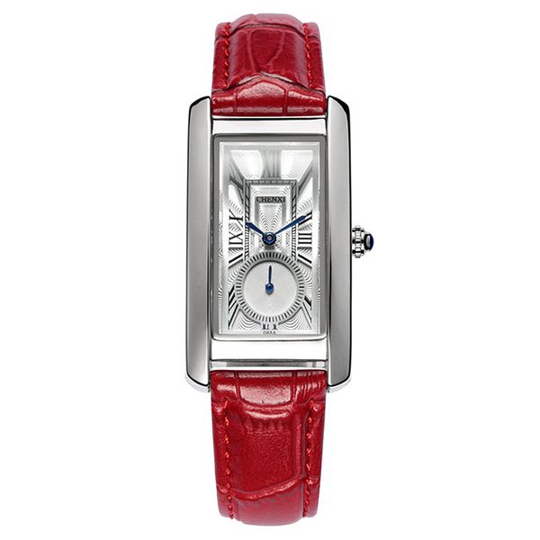 Lüks Bayan Kırmızı Deri Saatler Kadın Moda Basit Lüks Marka Analog Kuvars İzle Bayanlar Küçük Taze Klasik Kol Saatleri
