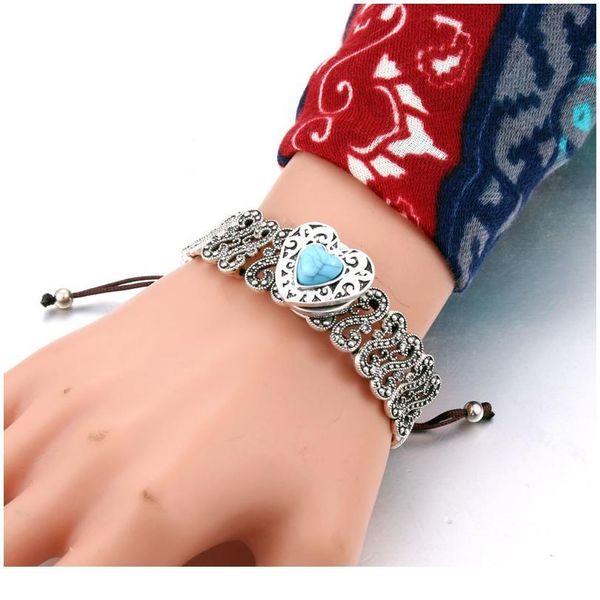 

new fashion adjustable rope chain bracelets metal snap bracelet fit 18mm snap buttons diy snap jewelry f bbynel, Golden;silver