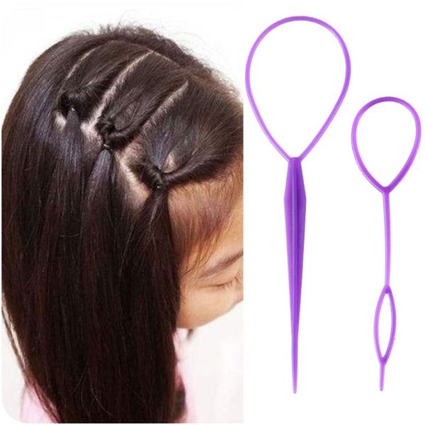 

hair bun maker 20 pairs y tail elastic diy needle braid for girls ladies, Brown