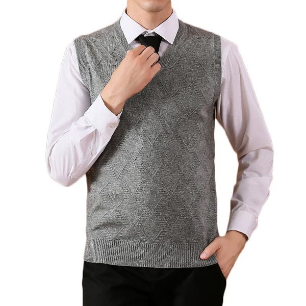 

mens brand knit vest tank argyle v neck sweater pullover sleeveless solid business casual basic knit band new 193601204, Black;white