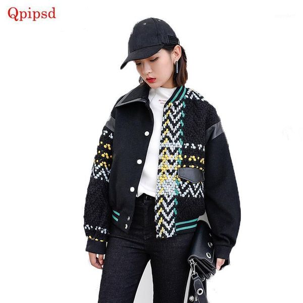 

new 2020 autumn winter ladies wool short coat korean version of the loose casual woolen short outwear thicken women woolen coat1, Black