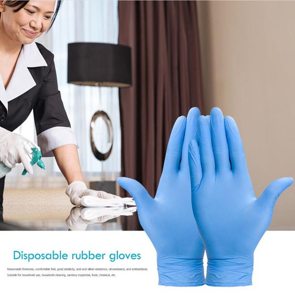 

100pcs/box protective labor protection factory waterproof disposable rubber latex nitrile thickened pvc gloves ing