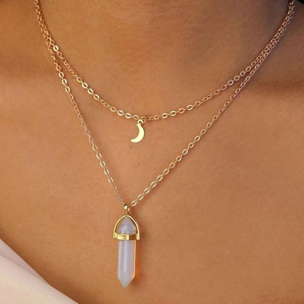 

chokers opal crystal necklace / jewelry moon, Golden;silver