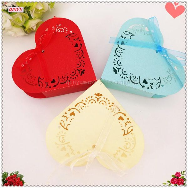 

gift wrap 50pcs colorful laser cut lace flower wedding candy box for guest favors and gifts 5z sh152