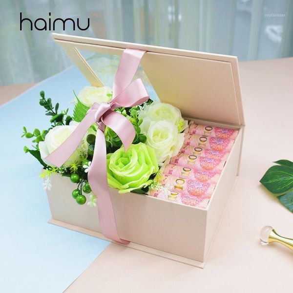 

gift wrap solid color window box packaging flower bouquet birthday wedding favor decoration gifts pack florist boxes1