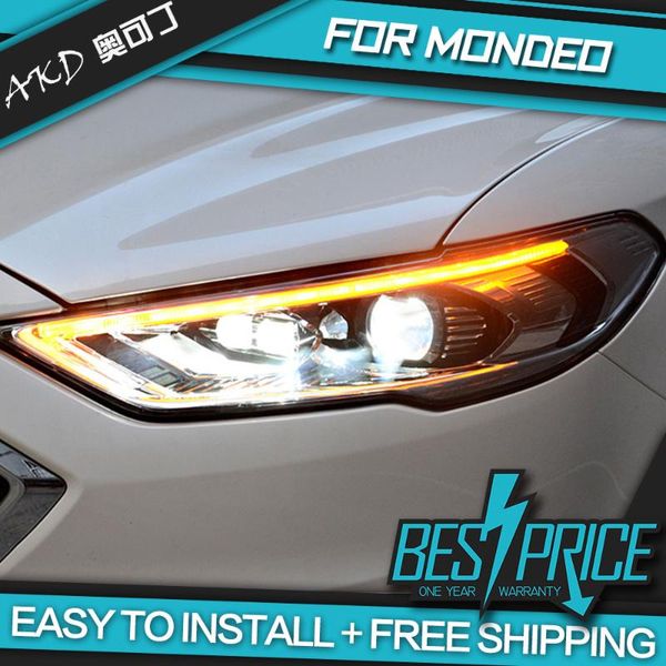 

cars styling headlight for mondeo 2020-2020 headlights led running lights bi-xenon beam fog lights angel eyes auto levels