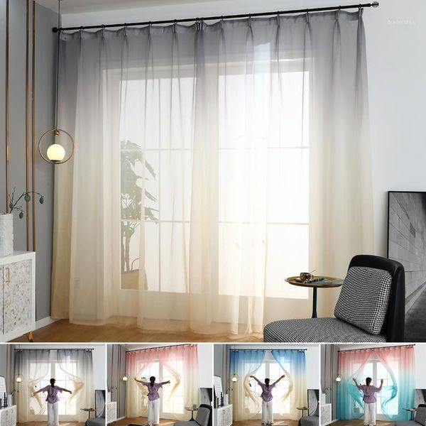 

translucidus window curtain drap gauze bay window curtain sheer voile tulle hooks ombre screening valance home furniture cover1